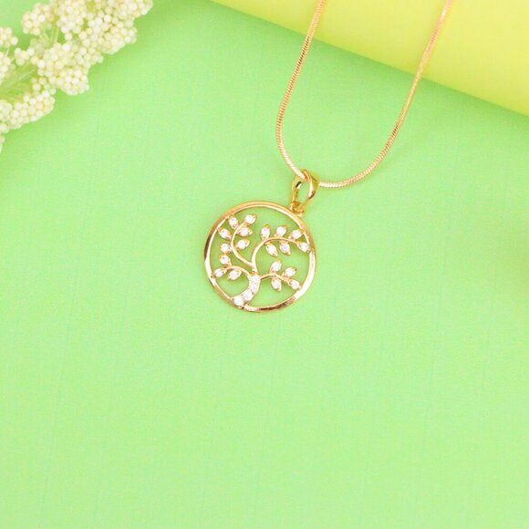 "Rose Gold Tree of Life Pendant with Sparkling Leaf Crystal Accents, XPPT1488 - Picture 13 of 13